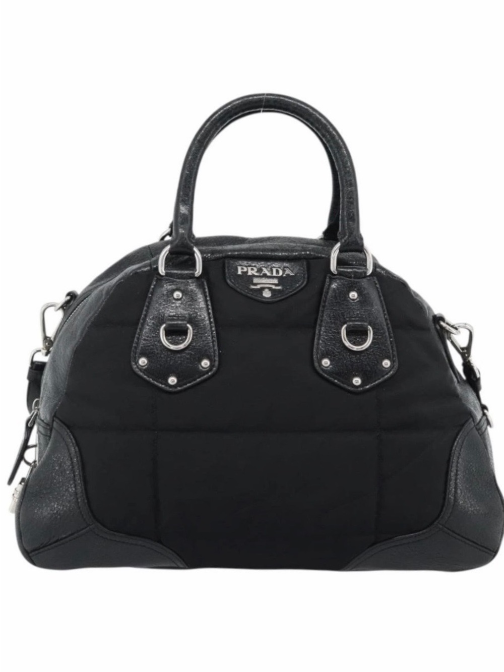Prada⭐️Black Quilted Nylon 2-WAY crossbody/with Silver hardware. LIKE NEW!